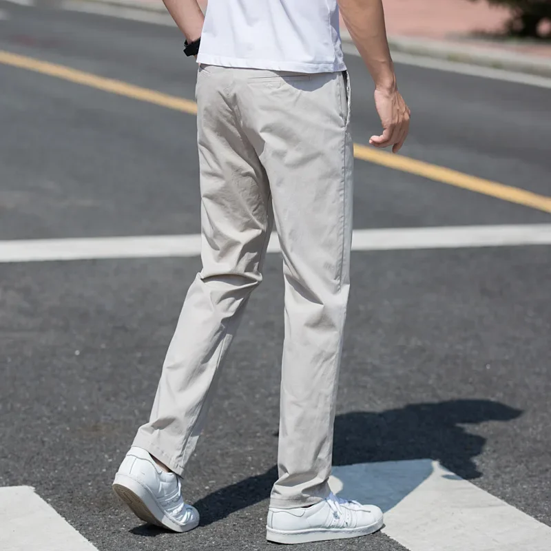 Plus-size Trend Wide Leg Loose Straight Leg Solid Color Casual Pants Elastic Four Season Pants Adult Gentleman Comfortable Loose