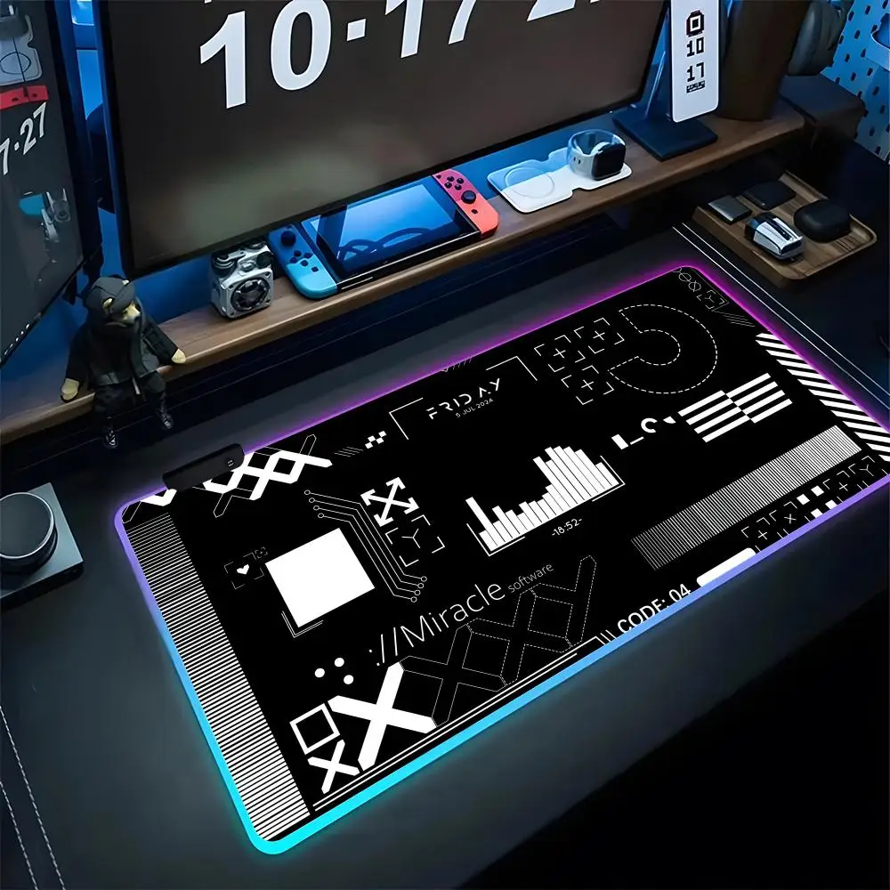 

Pink CSGO Print Stream Mouse Pad Gaming Rgb Mousepad Trend Backlit Keyboard Gamer Girl Xxl Laptop Mat Table Pads Deskpad