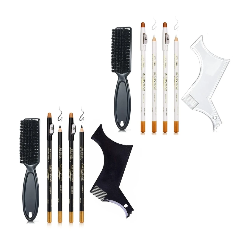 Beard Styling Set Comb and Trimming Guide brush for Effortless Beard Sculpting Drop Shipping