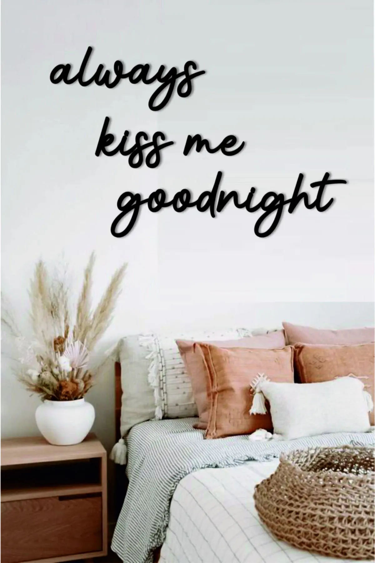 Always Kiss Me Goodnight Wooden Decorative Wall Painting 2022 Home Decoration