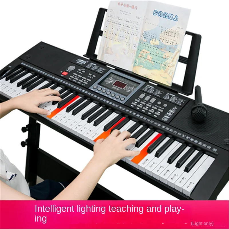 Lights Up 61 Key Childrens Electronic Organ Early Education Multifunctional Imitation Piano Teclado Piano Music Keyboard AA50EO