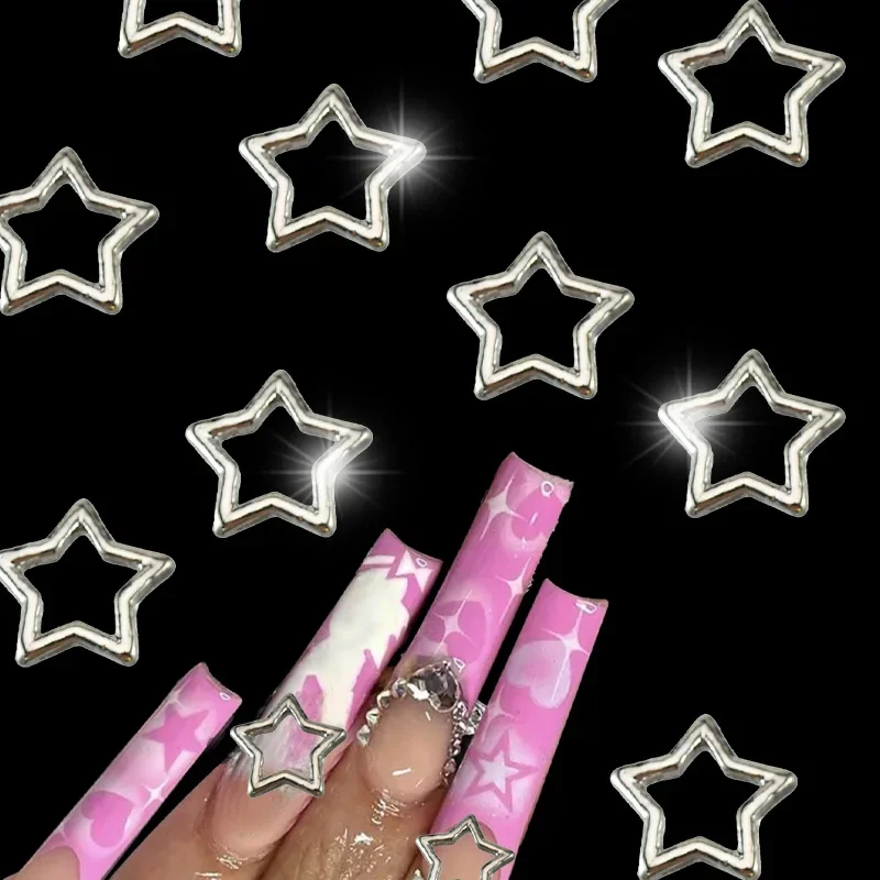 "100 pièces/ensemble métallique Punk étoile en forme de Nail Art décor bricolage ongles breloques ongles gemmes ongles fournitures ongles ongles"