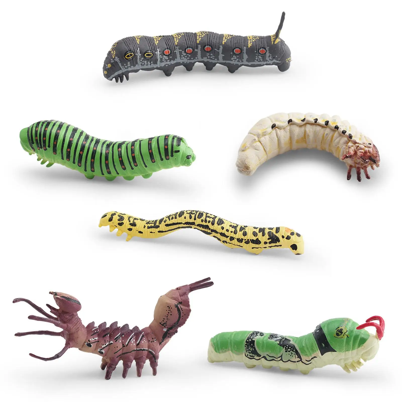 3D Animal Model Toy Simulation Caterpillar PVC Figure Educational Decoration for Kids Cognitive Nature Study