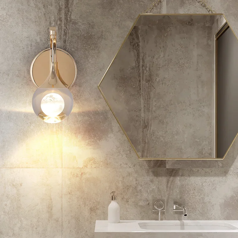 APRIL Modern Nordic Crystal Wall Lamps Simple Moon Sconce LED Decorative Parlour Bedside Light Fixtures