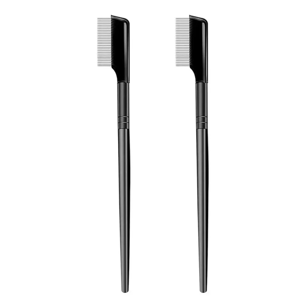 หวีเครื่องมือแต่งหน้า หวีขนตาสแตนเลสพร้อมฝาปิด ที่แยกขนตา ที่ดัดขนตา แปรงแต่งหน้า หวีคิ้ว แปรงขนตา