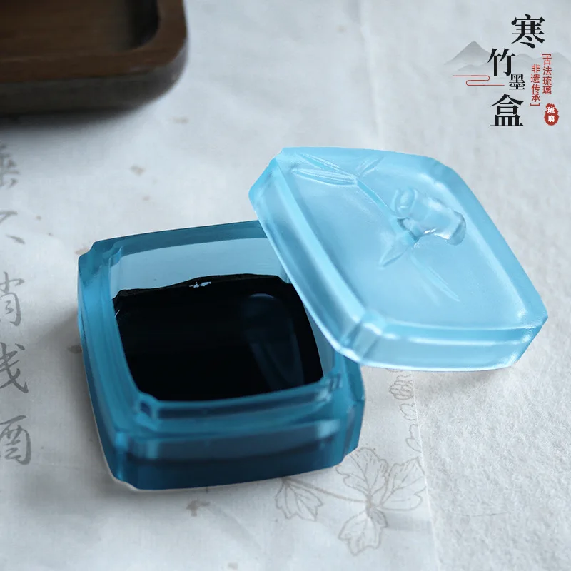 CX Bamboo Xiangyun Ink Cartridge Printing Pad Box Antique Green Bamboo Ink Pool Ink Disc Multi-purpose Study Brus