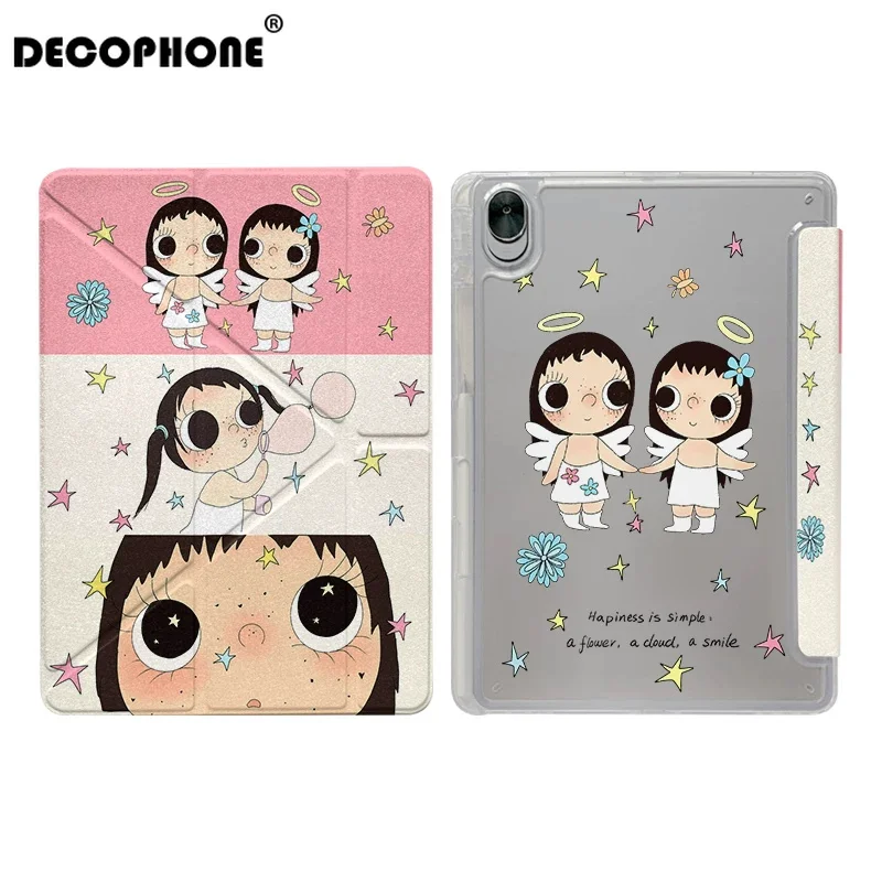 Xiaoyue, the Cute Little Girl 3+Y-fold For Samsung Galaxy Tab/Redmi/Lenovo/ iPad 10th/HONOR MagicPad/OPPO/ONE PLUS/HUAWEIMATEOAD