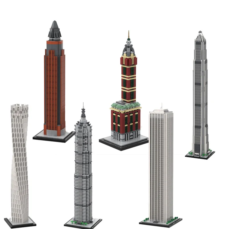 Zestaw klocków MOC seria Wysoki Budynek, kreatywny model do składania, idealny na prezent świąteczny dla wszystkich miłośników architektury.