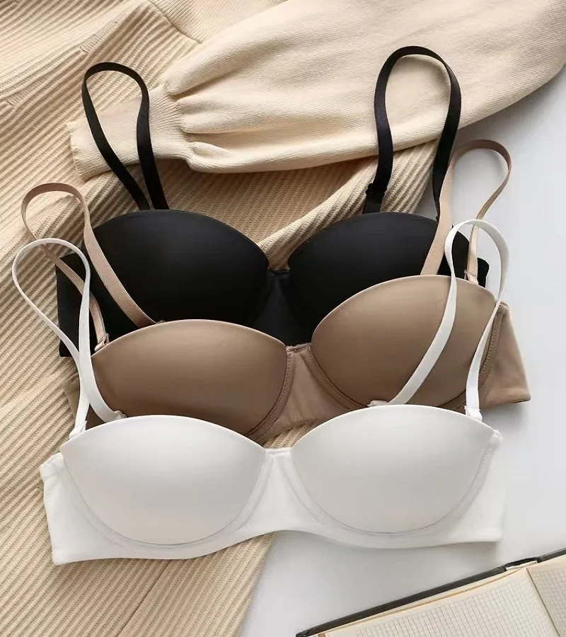 

Бесшовные бюстгальтеры для женщин, нижнее белье, бюстгальтер пуш-ап, 1/2 чашки, бюстгальтер без косточек, комфортный мягкий невидимый бюстгальтер, простое сексуальное женское белье