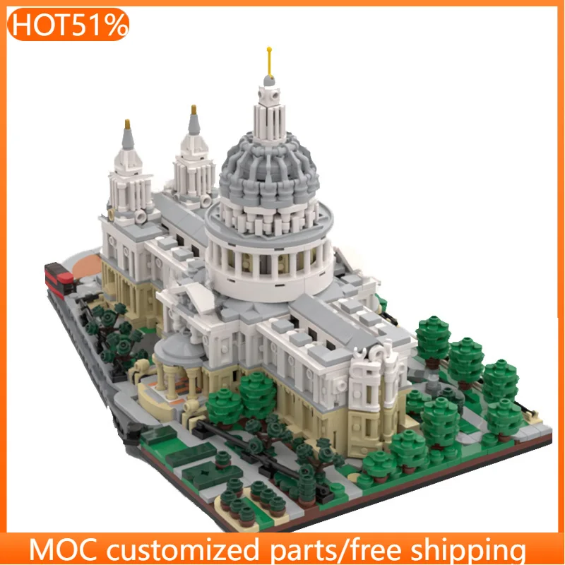 

2148 PCS Cathedral Cathedral 1:800 MOC Customize Modular Building Block Model Design Popular Creative DIY Boys Toy Birthday Gift