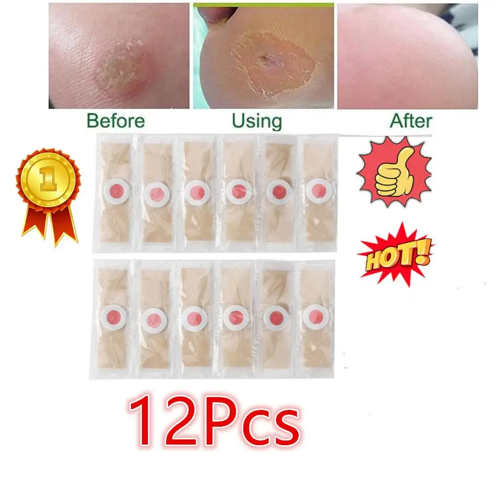 12Pcs Corn Patch Corn Plaster Remover Corn Toe Pads Patch Adhesive Callus Cushion Non-woven Fabric Toe Corn Callus Removal