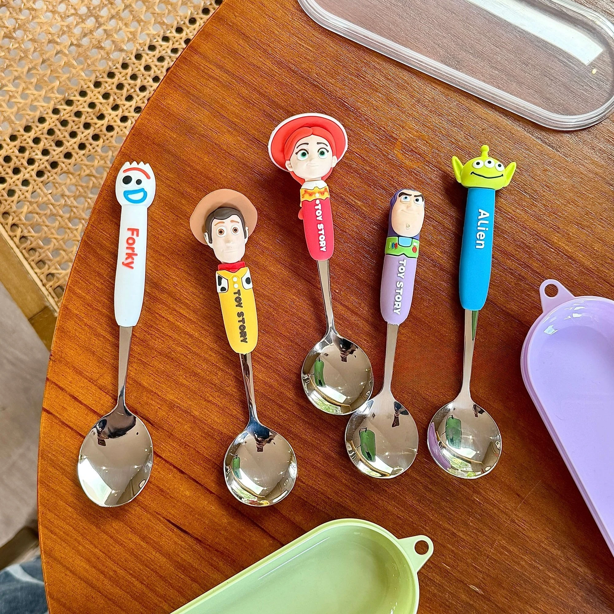 Toy Story Spoon Fork Cutlery Set Woody Buzz Lightyear Jessie Forky Alien Cartoon Character Toy Story Peripheral Products view 3