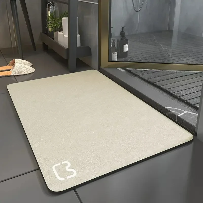 Diatom Mud Solid Super Absorbent Floor Mat Non-slip Bath Mats Quick Dry Shower Room Bathtub Foot Pad Toilet Kitchen Rug