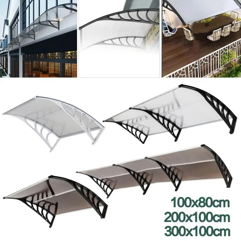 

Awning ABS Board Rain Canopy Anti UV Sunshade Door And Window Rainproof Canopys Front Back Porch Awning Shelter Protection 1/2M