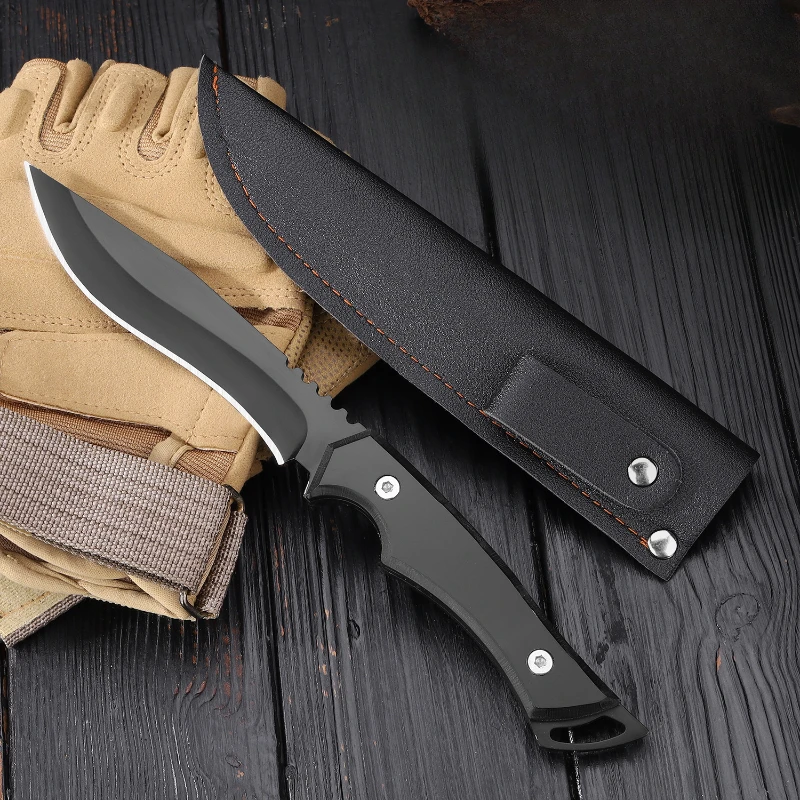 

Outdoor Straight Knife Stainless Steel Blade with Knife Cover, Travel Camping Cutting Tools, Holiday Gifts