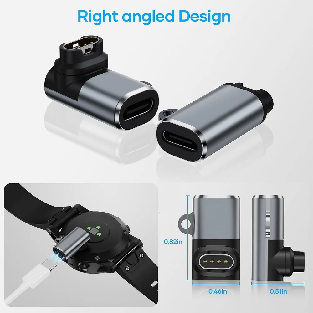 محول شاحن من النوع C لـ Garmin Epix Pro Fenix 8/7/6 Instinct 3/2s/2X Enduro 3/2 Approach S50 S70 Tactix 8/7 محول شحن