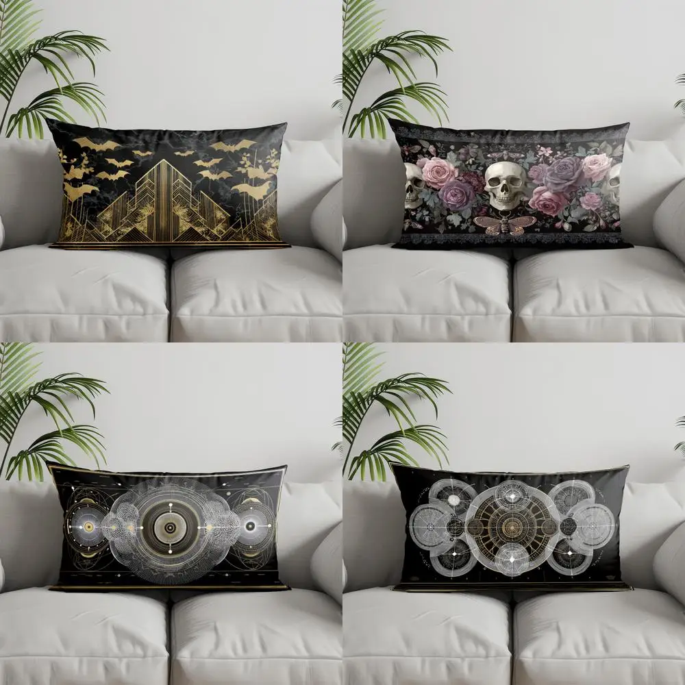 Home Decor Gothic Geometric Bat Pillowcase Suitable For Sofa Bedroom Car Pillow Cover Cushion Rectangular Back Cushion