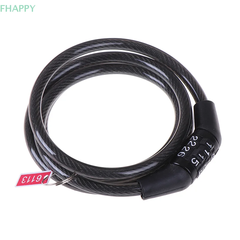 Candado de cadena de cable para bicicleta, combinación de contraseña de 4 dígitos, seguridad para ciclismo