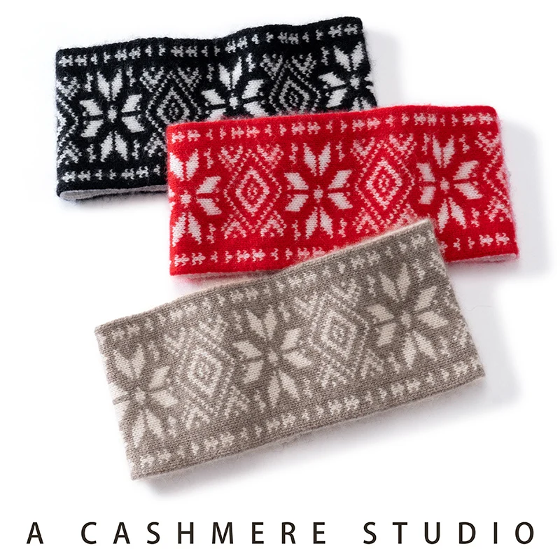 High Quality Cashmere Headband for Women's Knitted Jacquard Headwear