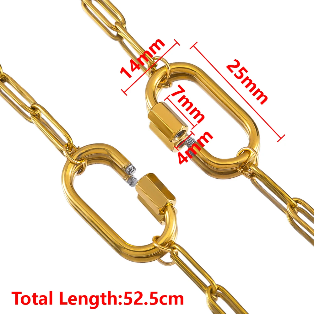 1 قطعة الفولاذ المقاوم للصدأ شبه النهائي الإطار سلسلة سحرية و قابل للتعديل تمديد سلسلة مشبك قفل DIY بها بنفسك القلائد صنع المجوهرات #6