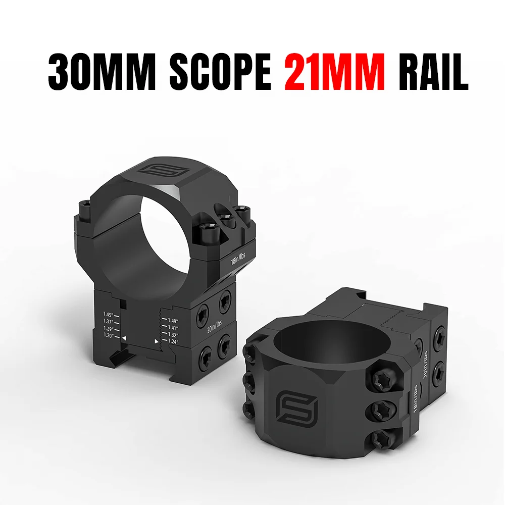 SPINA OPTICS Ringhalterung, 30mm Durchmesser, Höhenverstellbar, für Picatinny-Schiene 21mm und Schwalbenschwanz-Schiene 11mm