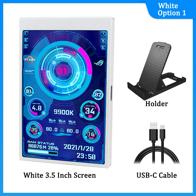 3,5/5/8,8 Zoll IPS Typ-C Sekundärbildschirm Mini-Computer Sekundärbildschirm CPU GPU RAM HDD-Monitor USB-Display frei AIDA64