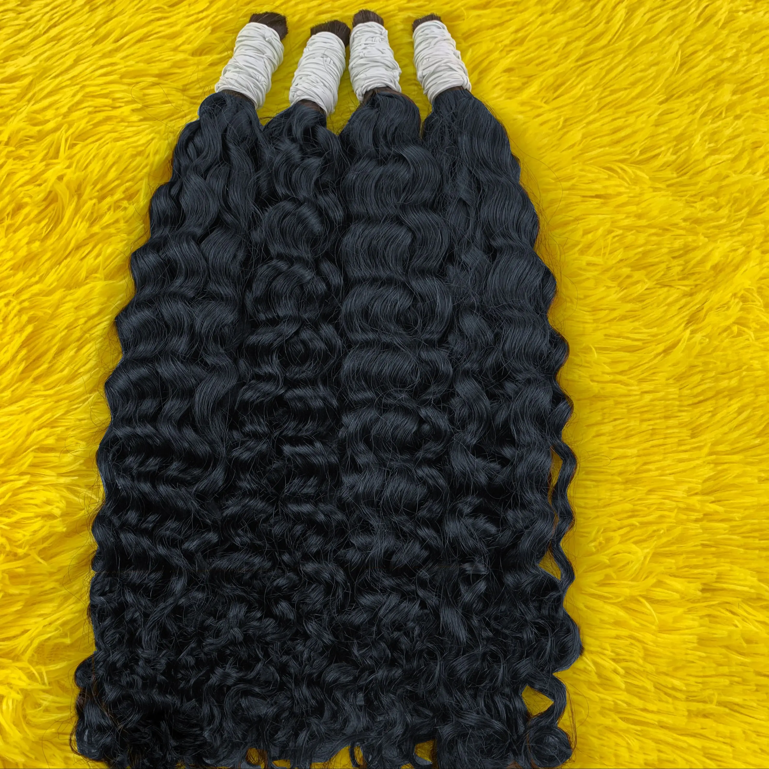 100% شعر تجديل بشري موجة عميقة السائبة لا لحمة عميق مجعد تجديل الشعر لضفائر بوهو شعر بشري لعذراء ملحقات 18 30 بوصة