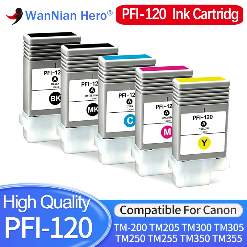 PFI120 PFI-120 PFI-121 PFI121 ink cartridge Compatible for Canon TM-200 TM205 TM300 TM305 TM250 TM255 TM350 TM355 Printer INK