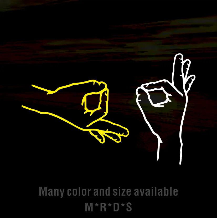 

Interesting Pack Circle Game Hand Finger Car Sticker High Quality Vinyl Decoration for Car Motor Helmet