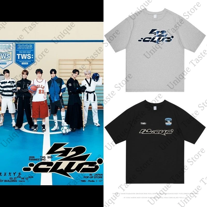 TWS T Shirt 2026 TWS 2ND FANMEETING 42:CLUB T-shirt SHINYU DOHOON Fans Clothes Men Women Summer Cotton Short Sleeve Tee Tops