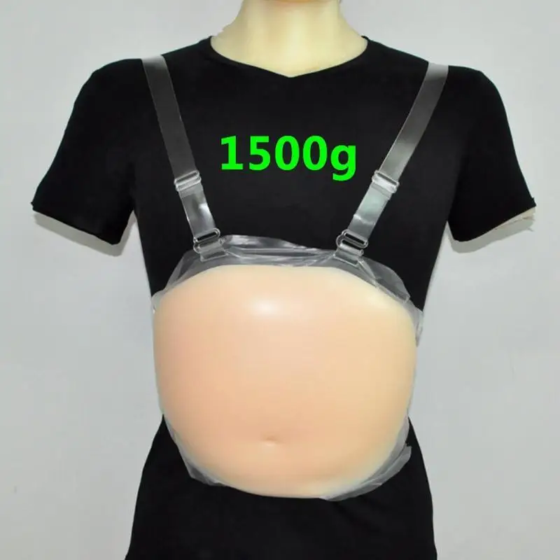 

1500g Silicone Fake Belly Artificial Pregnancy Baby Tummy Bump 4-5Month Pregnant Woman Role Play