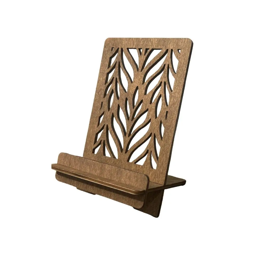 Home Decor Hollow Desktop Phone Holder Leaves Pattern Boxwood Stand Bracket Heat Dissipation Stable Cellphone Standing Men