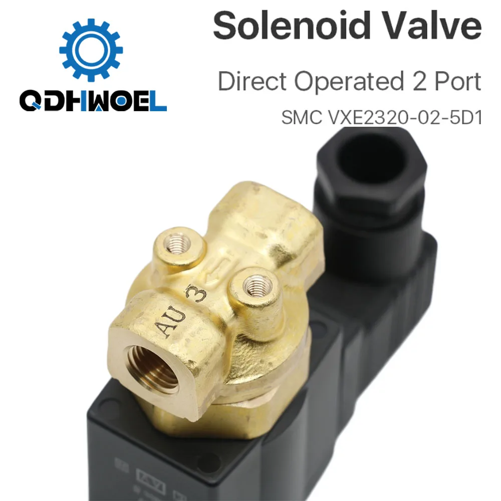 QDHWOEL Direct Operated 2Port Solenoid Valve for SMC VXE2330-02-5D1 Air Steam 3.0 Mpa for Fiber Cutting Machine Pneumatic System