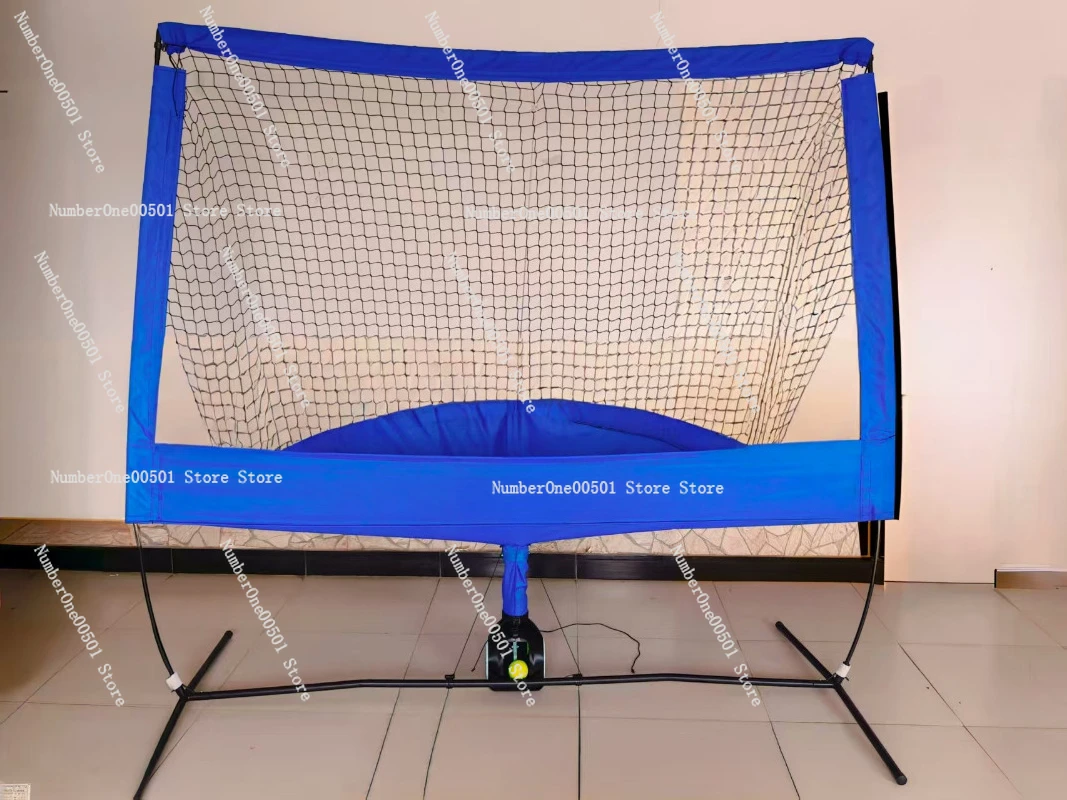 Portable Tennis Trainer for Solo Practice Indoor Rebound Net with Ball Launcher Home Use