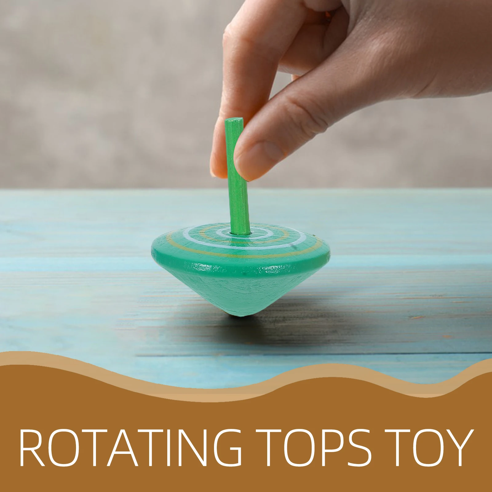 6pcs Wooden Spinning Tops Colorful Educational Toys Kids Babies Toddler Fun Gifts Hand Eye Coordination Wooden Tops Toy