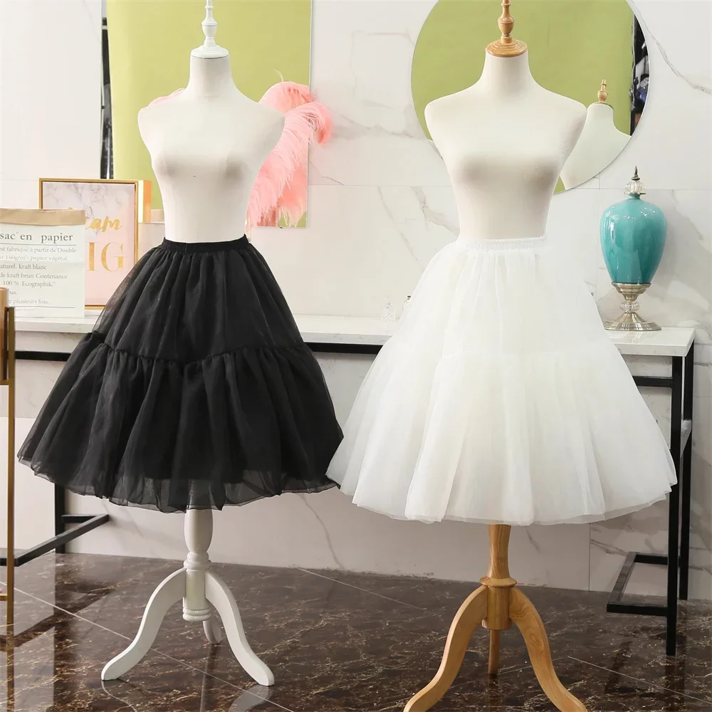 Cosplay Holiday Party Mini Petticoat Daily Lolita Women Short Solid Fluffy Bubble Tutu Skirt Puffy Crinoline Underskirt No Hoop