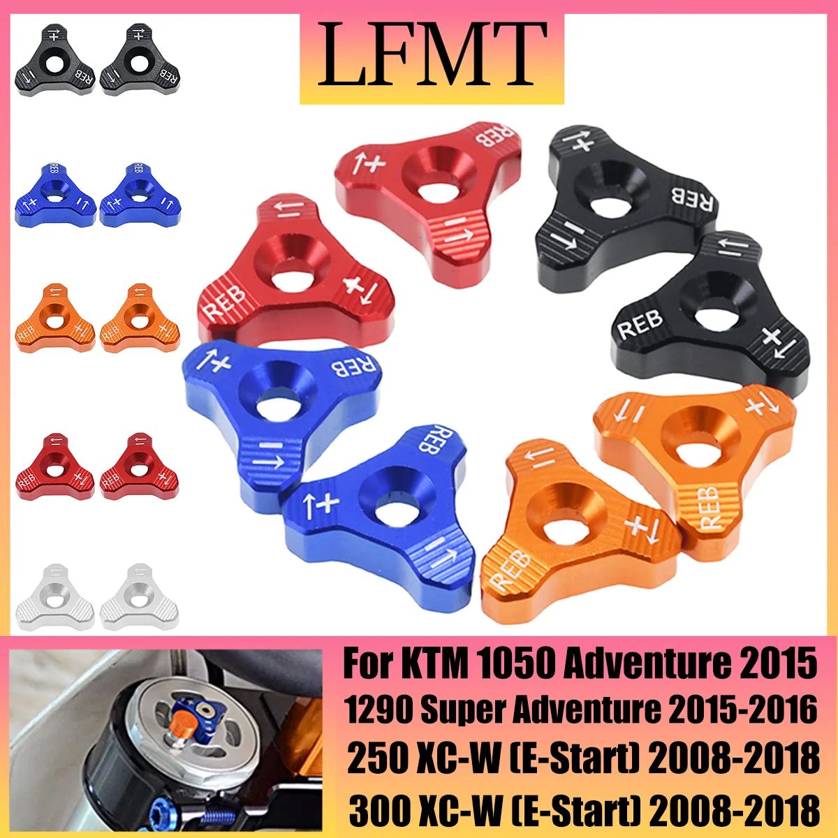 

Motocross CNC Front Shock Absorber Fork Knob Adjuster Bolt For Husqvarna TC TE FC FE TX For KTM EXC SX SXF XCW XCF EXCF EXCR