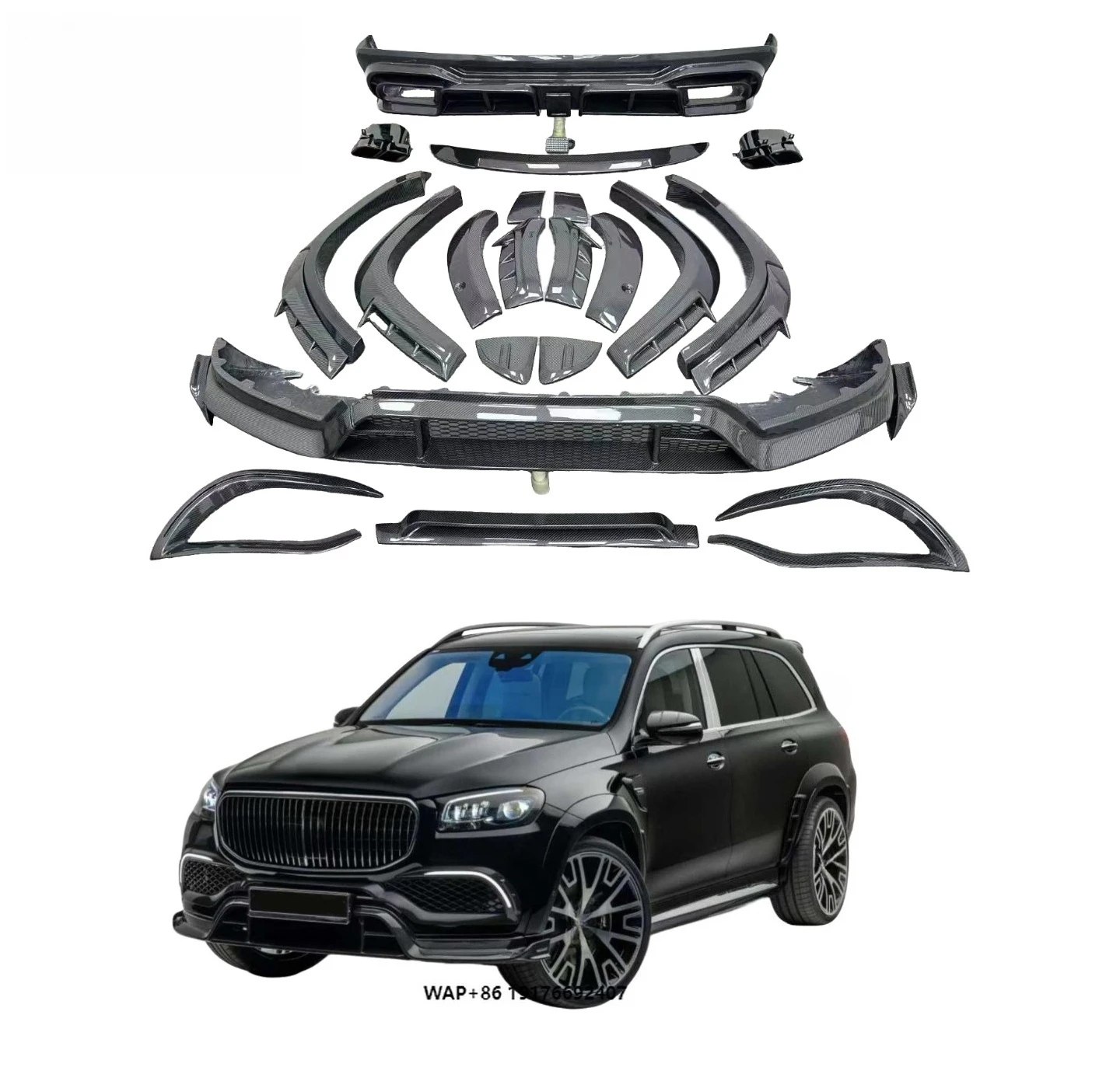 

High Quality Body Kit for GLS 20-23 Upgrade MSY Style Front Lip Diffuser Wheel Eyebrow Tuyere Carbon Fiber