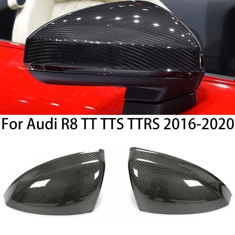 

For Audi TT TTS TTRS 2016-2020 R8 2016-2019 Real Carbon Fiber Car Rear View Side Mirror Covers Caps Replacement Modifications