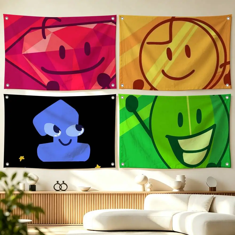 B-BFDI Battle for D-Dream Island  Flags for Bedrooms Home Decor Items Outdoor Decors Garage Decoration Flaga
