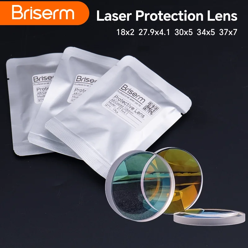 

Laser Protection Lens 18x2 27.9x4.1 30x5 37x7 10kw 20kw Fiber Laser Protective Lens for Raytools Boci Bodor Laser Cutting Head