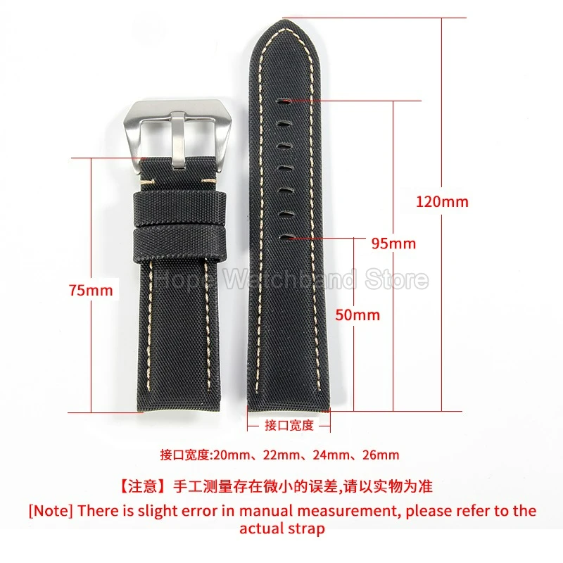 นุ่ม-ยืดหยุ่นไม่ระคายเคืองผิวที่เหมาะกับผิวหนังคาร์บอนไฟเบอร์รูปแบบไนลอนสายนาฬิกาหนังแท้สำหรับพานาไร PAM359 PAM616 PAM1661