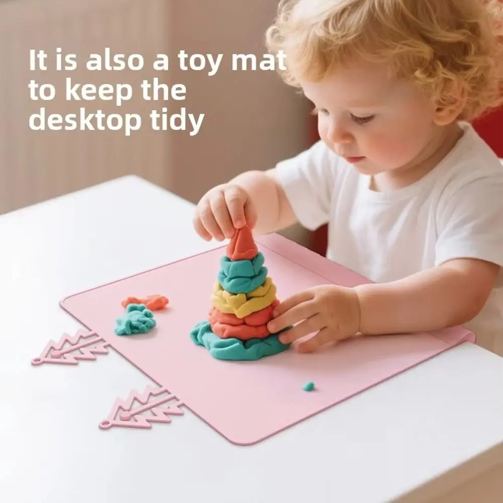 Non-Slip Design Silicone Placemat Teething Edge Anti-Drop Feature Baby Feeding Mat Easy To Clean Anti-Dirty Surface