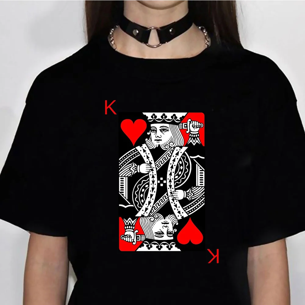 Playing Card t-shirts women manga Tee girl 2000s harajuku y2k clothing