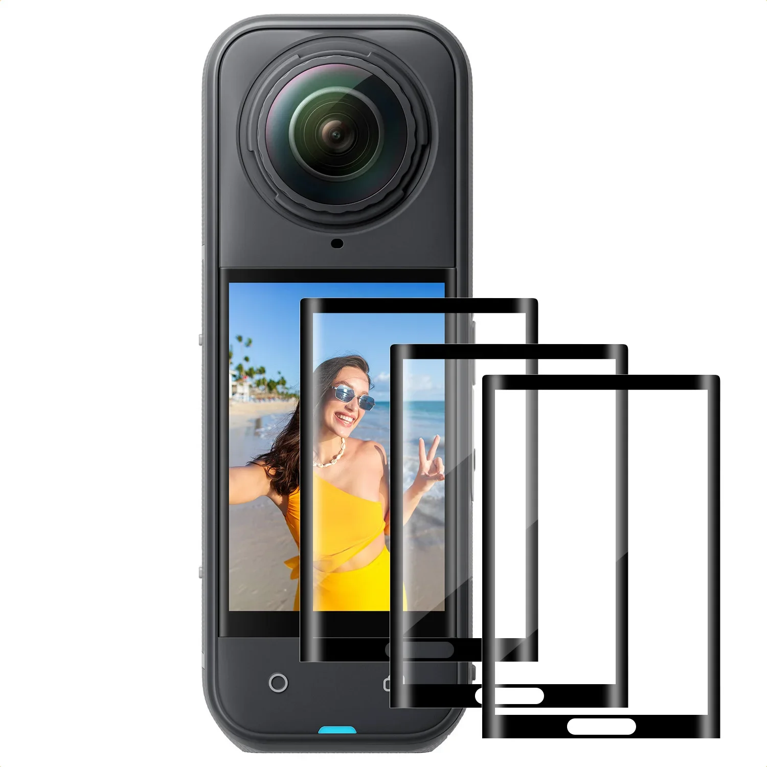 K&F CONCEPT 3-Pack Schermbeschermer voor Insta360 X5 X4 – Gehard Glas met 9H Hardheid Krasbestendig Volledige Afdekking Accessoi