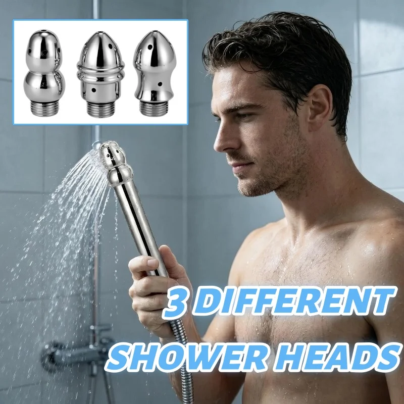 

Stainless Steel Portable Shower Head High Pressure Water Saving Handheld Bath Nozzle Detachable Easy Install for Home Camping