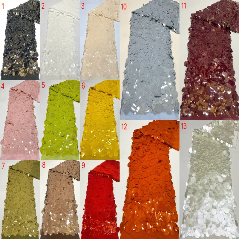 1 Yard Shiny Sequin Fabric Geometric Pattern Polyester Material for DIY Clothing Stage Wedding Evening Gown Design Collection