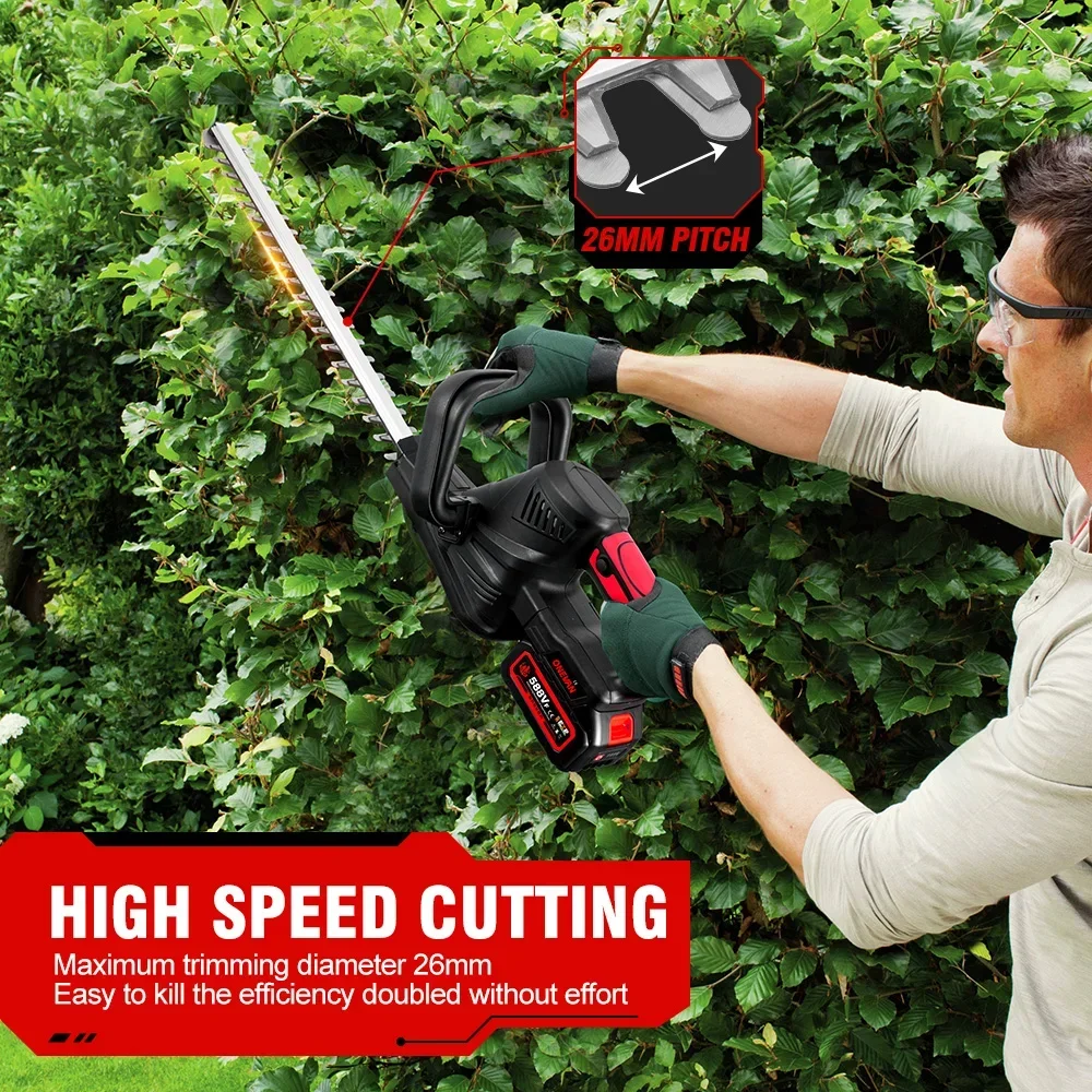 Imagem -04 - Oenvan-cordless Brushless Elétrica Hedge Trimmer Cortador de Grama Garden Tool Pruner Grama Makita 18v Bateria 2000w