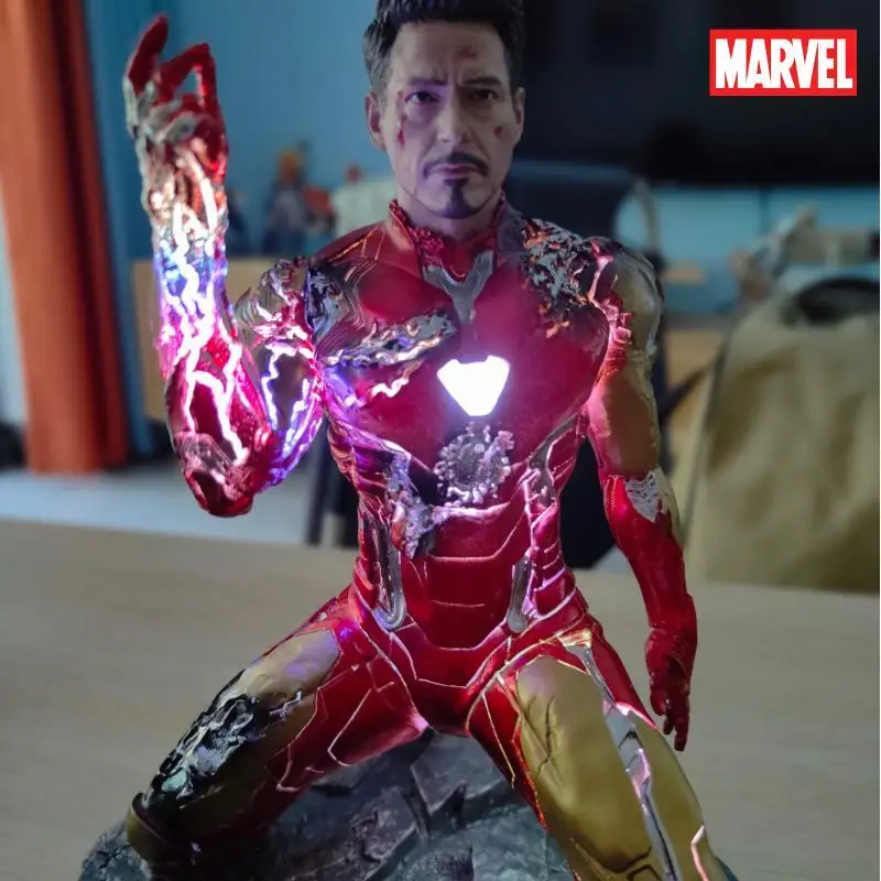 

Avengers Endgame 1/6 Glowing Statue Mk85 Iron Man Action Figure In Stock Anime Action Collection Toys Model Gift