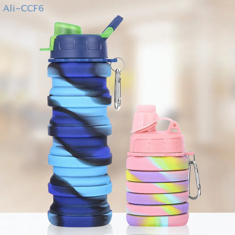 

Collapsible Water Bottle Silicone Bottles New Portable Silicone Water Bottle Retractable Folding Bottle Outdoor Travel Tools